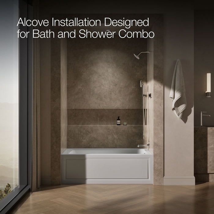 KOHLER K-1122-HR Archer 60" x 32" alcove heated whirlpool bath, right drain, ice grey - view 2