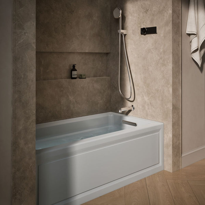 KOHLER K-1122-HR Archer 60" x 32" alcove heated whirlpool bath, right drain, ice grey - view 3