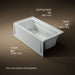 KOHLER K-1122-HR Archer 60" x 32" alcove heated whirlpool bath, right drain, ice grey - view 5