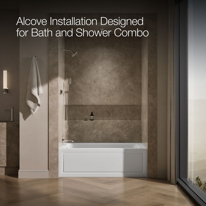 KOHLER K-1122-LA Archer 60" x 32" alcove whirlpool bath, left drain