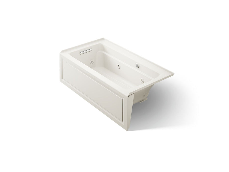 KOHLER K-1122-LAW Archer 60" x 32" alcove whirlpool bath with Bask heated surface, alcove left drain