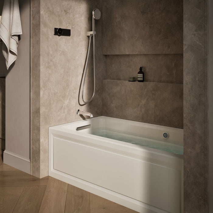 KOHLER K-1122-LAW Archer 60" x 32" alcove whirlpool bath with Bask heated surface, alcove left drain