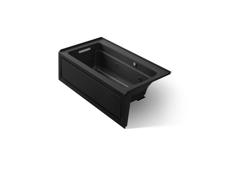 KOHLER K-1122-LAW Archer 60" x 32" alcove whirlpool bath with Bask heated surface, alcove left drain
