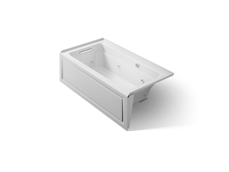 KOHLER K-1122-LAW Archer 60" x 32" alcove whirlpool bath with Bask heated surface, alcove left drain