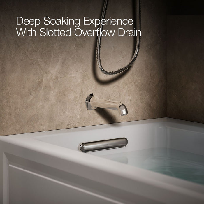 KOHLER K-1122-LAW Archer 60" x 32" alcove whirlpool bath with Bask heated surface, alcove left drain