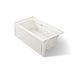 KOHLER K-1122-RAW Archer 60" x 32" alcove whirlpool bath with Bask heated surface, right drain, biscuit