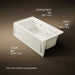 KOHLER K-1122-RAW Archer 60" x 32" alcove whirlpool bath with Bask heated surface, right drain, biscuit - view 5