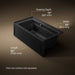 KOHLER K-1122-RAW Archer 60" x 32" alcove whirlpool bath with Bask heated surface, right drain, black black - view 5
