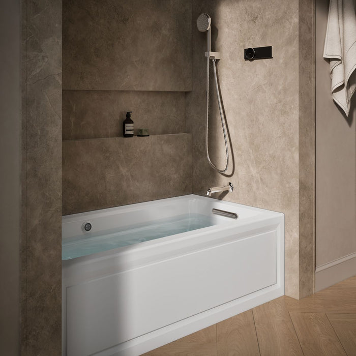 KOHLER K-1122-RAW Archer 60" x 32" alcove whirlpool bath with Bask heated surface, right drain, white - view 3