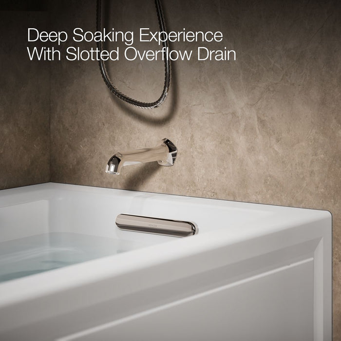 KOHLER K-1122-RAW Archer 60" x 32" alcove whirlpool bath with Bask heated surface, right drain, white - view 4