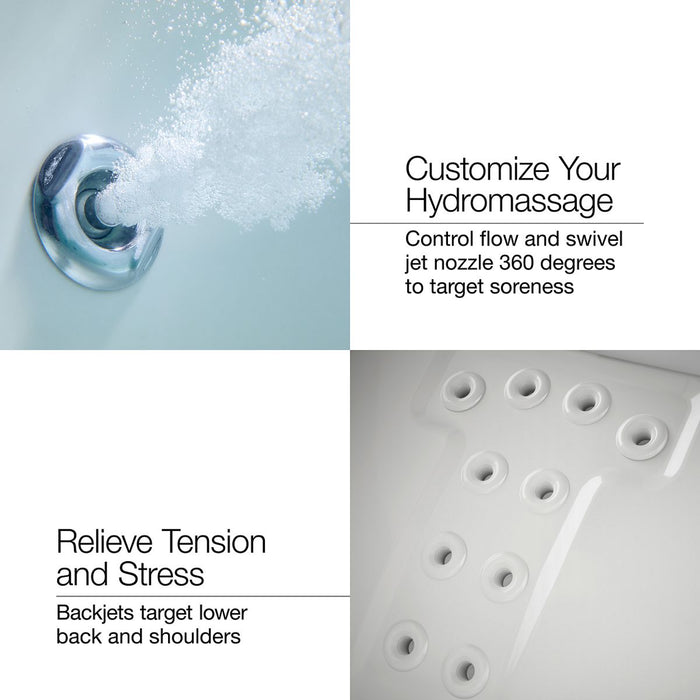 KOHLER K-1122-W1 Archer 60" x 32" drop-in whirlpool bath with and Bask heated surface, ice grey - view 3