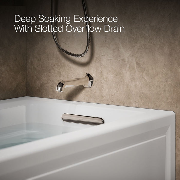 KOHLER K-1122-XGHRA Archer 60" x 32" alcove Heated BubbleMassage air bath and whirlpool, right drain, white - view 5