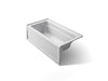 KOHLER K-1123-LAW Archer 60" x 32" alcove bath with Bask heated surface, left drain, ice grey