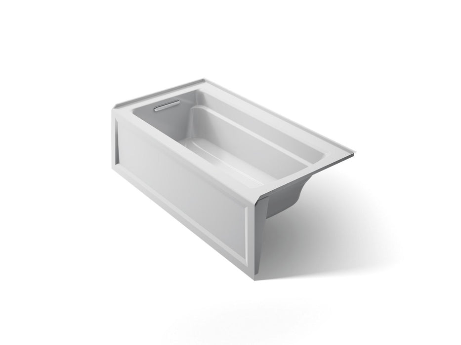 KOHLER K-1123-LAW Archer 60" x 32" alcove bath with Bask heated surface, left drain, ice grey