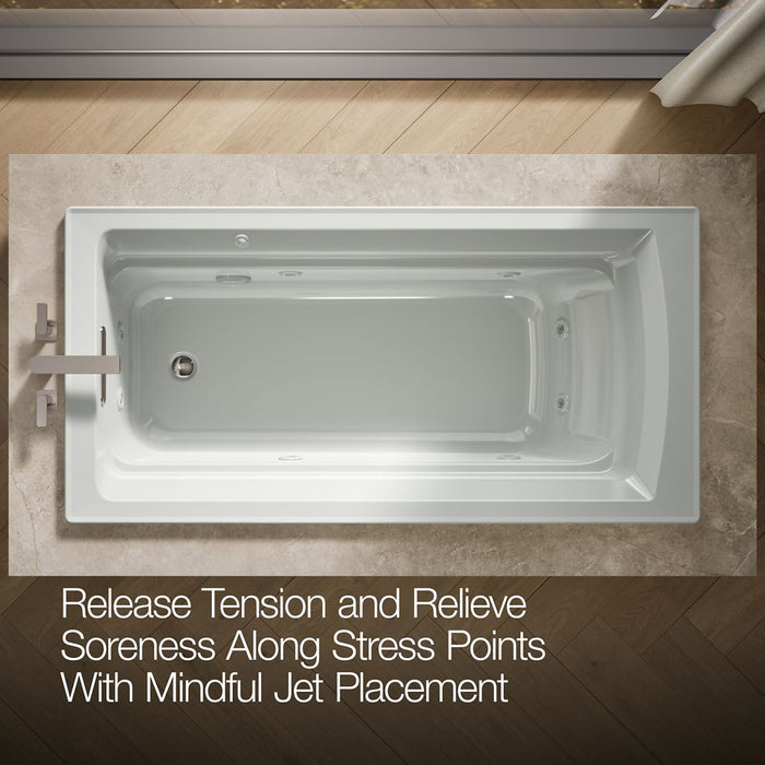 KOHLER K-1124 Archer 72" x 36" drop-in whirlpool bath, ice grey - view 5