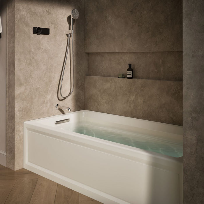 KOHLER K-1124-GHLA Archer 72" x 36" alcove Heated BubbleMassage air bath, left drain, biscuit - view 3