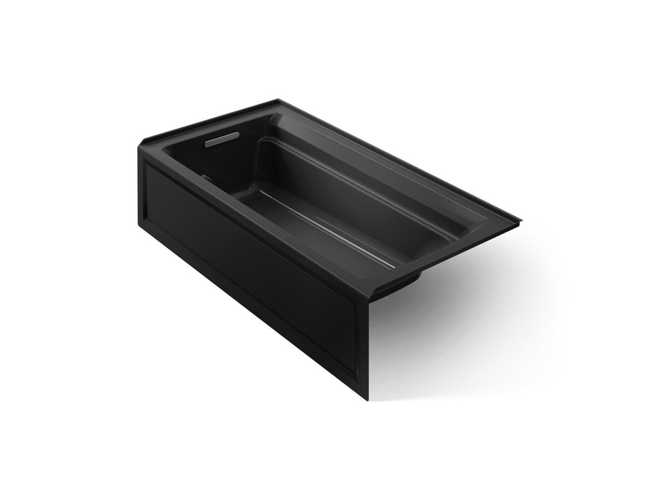KOHLER K-1124-GHLA Archer 72" x 36" alcove Heated BubbleMassage air bath, left drain, black black