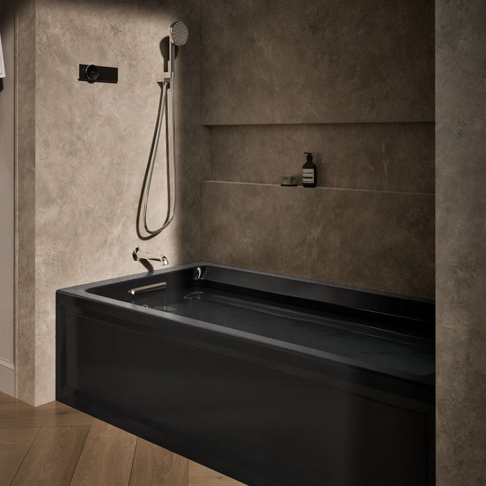 KOHLER K-1124-GHLA Archer 72" x 36" alcove Heated BubbleMassage air bath, left drain, black black - view 3