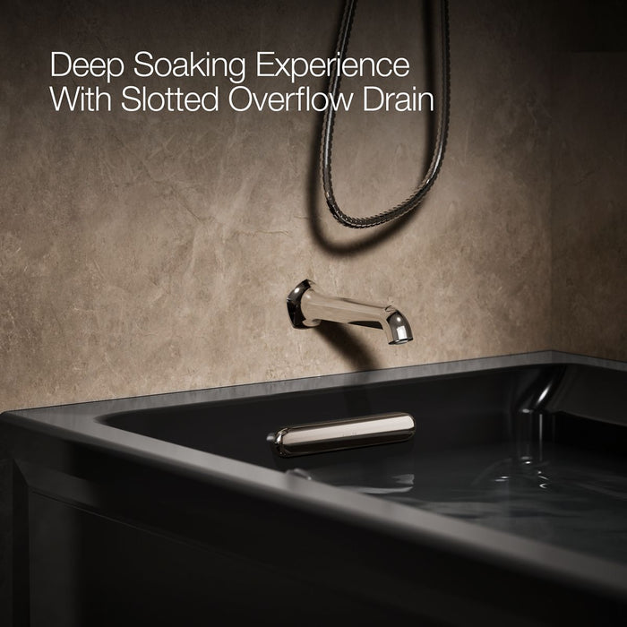 KOHLER K-1124-GHLA Archer 72" x 36" alcove Heated BubbleMassage air bath, left drain, black black - view 4