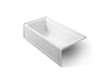 KOHLER K-1124-GHLA Archer 72" x 36" alcove Heated BubbleMassage air bath, left drain, ice grey