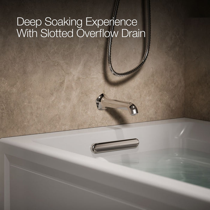 KOHLER K-1124-GHLA Archer 72" x 36" alcove Heated BubbleMassage air bath, left drain, ice grey - view 4