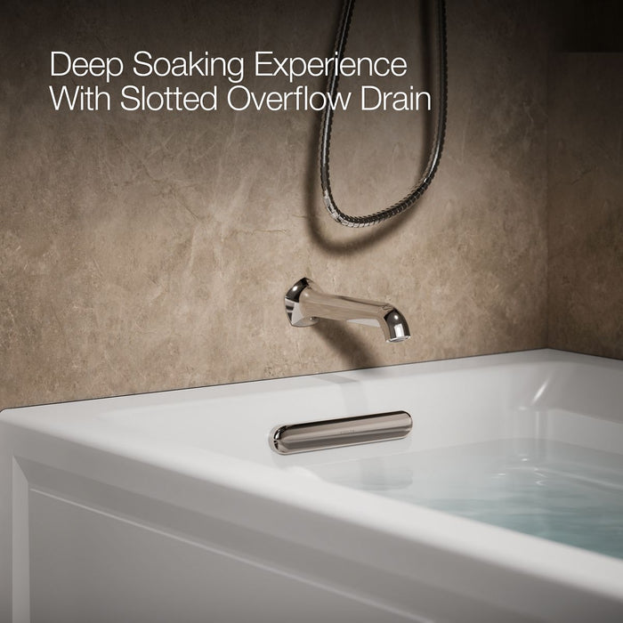 KOHLER K-1124-GHLA Archer 72" x 36" alcove Heated BubbleMassage air bath, left drain, white - view 4
