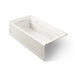 KOHLER K-1124-GHLAW Archer 72" x 36" alcove Heated BubbleMassage air bath with Bask heated surface, left drain, biscuit