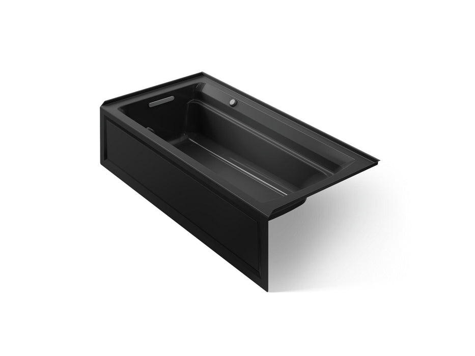 KOHLER K-1124-GHLAW Archer 72" x 36" alcove Heated BubbleMassage air bath with Bask heated surface, left drain, black black