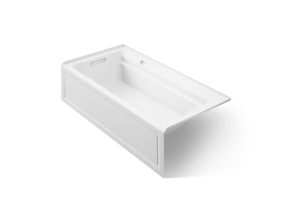 KOHLER K-1124-GHLAW Archer 72" x 36" alcove Heated BubbleMassage air bath with Bask heated surface, left drain, white