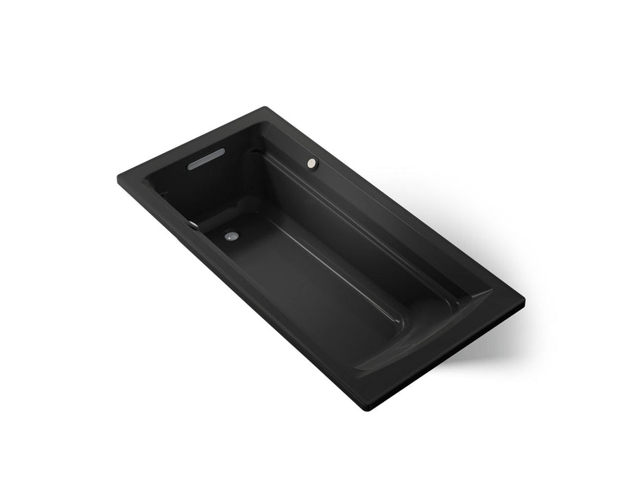 KOHLER K-1124-GHW Archer 72" x 36" drop-in Heated BubbleMassage air bath with Bask heated surface, black black