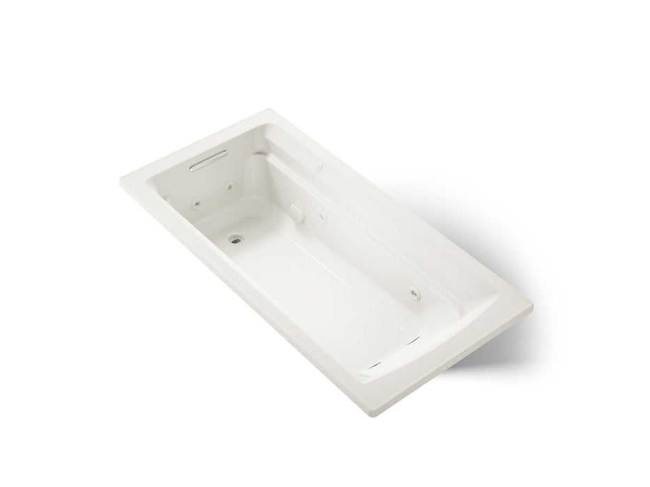 KOHLER K-1124-H Archer 72" x 36" drop-in heated whirlpool bath, biscuit