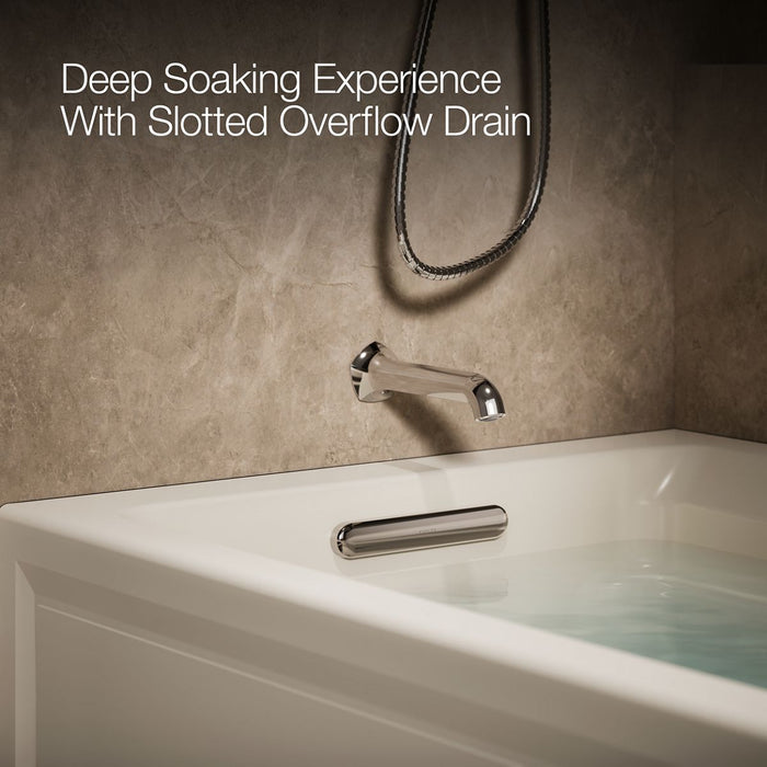 KOHLER K-1124-HL Archer 72" x 36" alcove whirlpool bath with alcove, left drain, biscuit - view 4