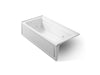 KOHLER K-1124-HL Archer 72" x 36" alcove whirlpool bath with alcove, left drain, ice grey