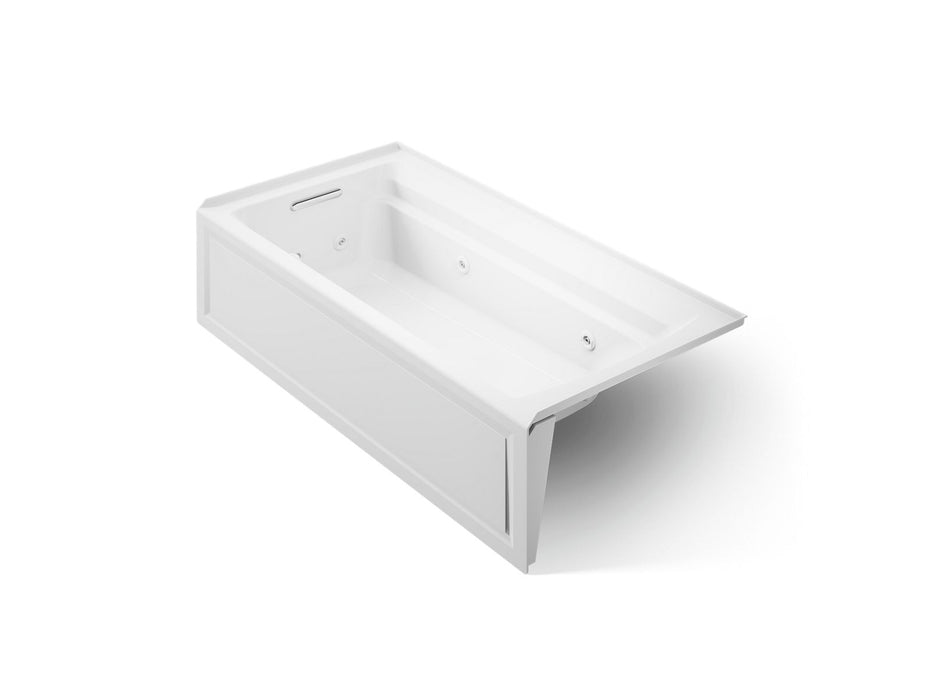 KOHLER K-1124-HL Archer 72" x 36" alcove whirlpool bath with alcove, left drain, white