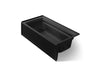KOHLER K-1124-HR Archer 72" x 36" alcove whirlpool bath, right drain, black black