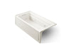 KOHLER K-1124-LA Archer 72" x 36" alcove whirlpool bath with alcove, left drain, biscuit