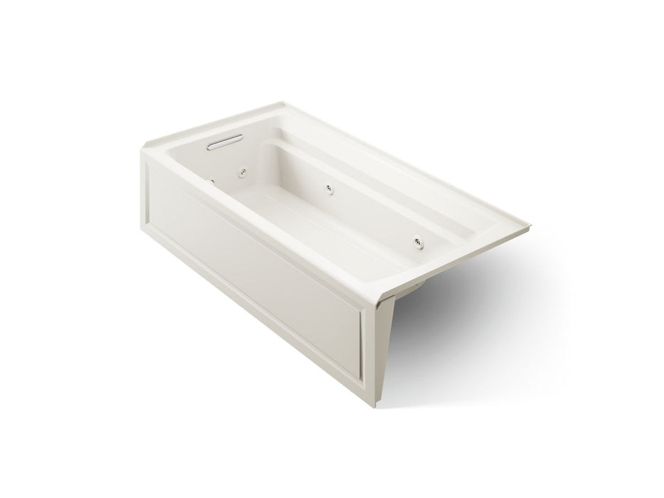 KOHLER K-1124-LA Archer 72" x 36" alcove whirlpool bath with alcove, left drain, biscuit