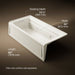KOHLER K-1124-LA Archer 72" x 36" alcove whirlpool bath with alcove, left drain, biscuit - view 5