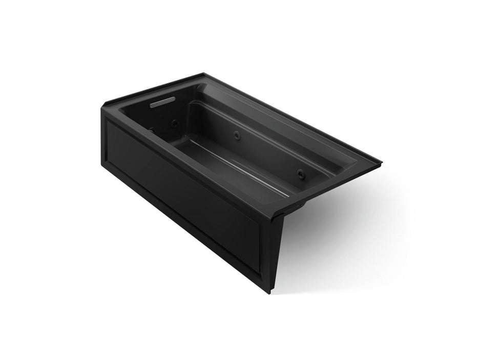 KOHLER K-1124-LA Archer 72" x 36" alcove whirlpool bath with alcove, left drain, black black