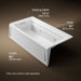 KOHLER K-1124-LA Archer 72" x 36" alcove whirlpool bath with alcove, left drain, white - view 5