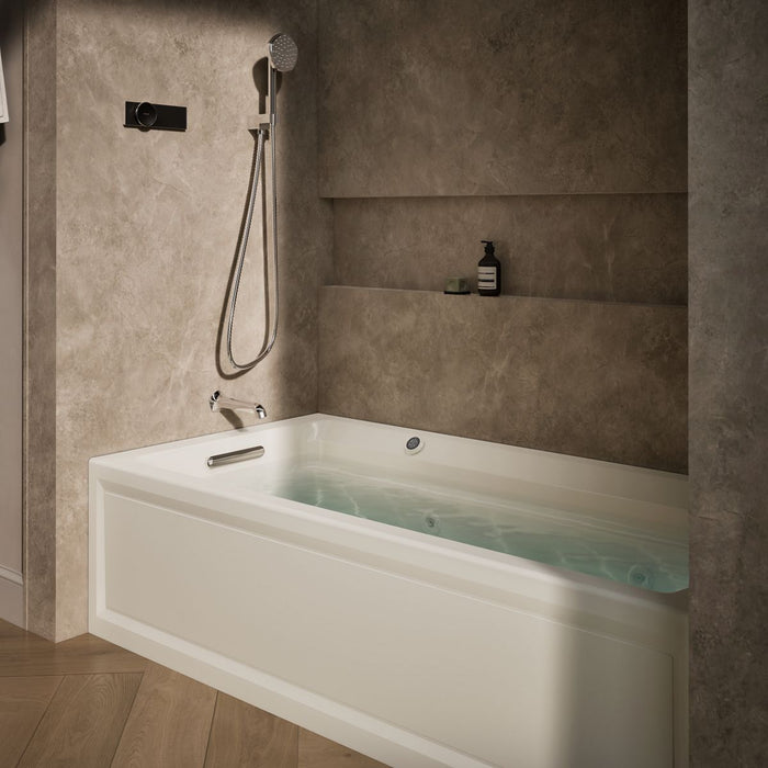 KOHLER K-1124-LAW Archer 72" x 36" alcove whirlpool bath with Bask heated surface, left drain, biscuit - view 3