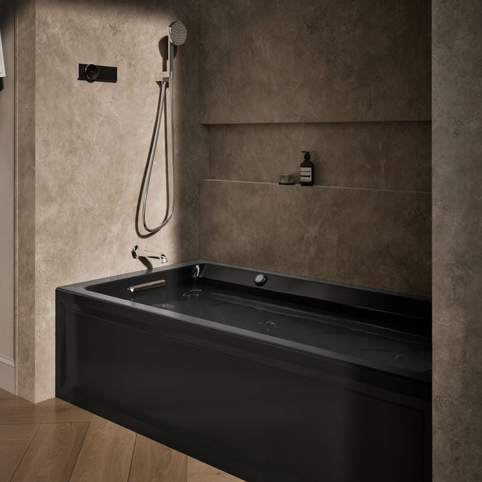 KOHLER K-1124-LAW Archer 72" x 36" alcove whirlpool bath with Bask heated surface, left drain, black black - view 3