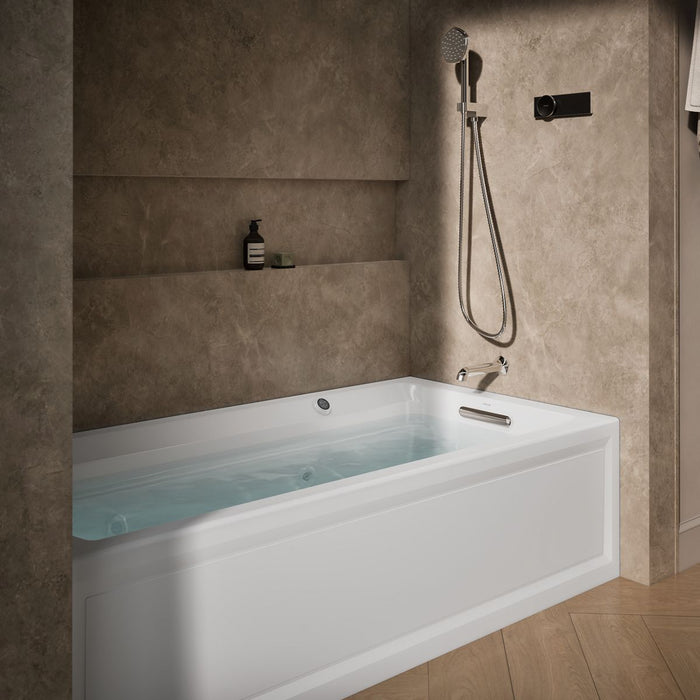 KOHLER K-1124-RAW Archer 72" x 36" alcove whirlpool bath with Bask heated surface, right drain, white - view 3