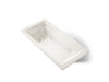 KOHLER K-1124-W1 Archer 72" x 36" drop-in whirlpool bath with Bask heated surface, biscuit