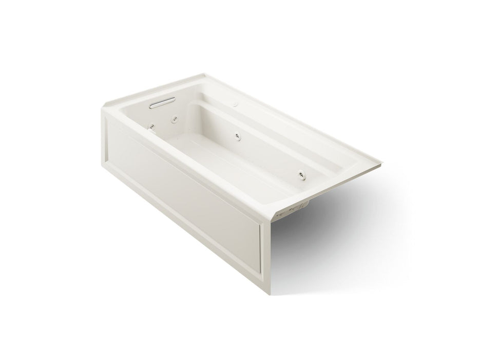 KOHLER K-1124-XGHLA Archer 72" x 36" alcove Heated BubbleMassage air bath and whirlpool, left drain, biscuit