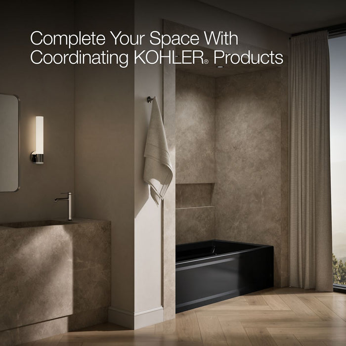 KOHLER K-1125-LAW Archer 72" x 36" alcove bath with Bask heated surface, left drain, black black - view 4