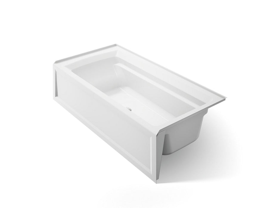 KOHLER K-1125-RAW Archer 72" x 36" alcove bath with Bask heated surface, alcove, right drain, white