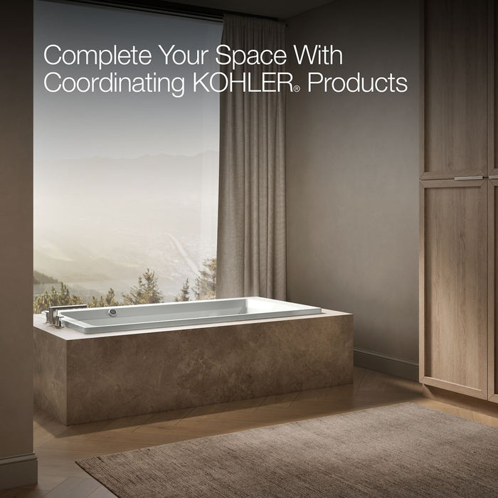 KOHLER K-1125-W1 Archer 72" x 36" drop-in bath with Bask heated surface, ice grey - view 3