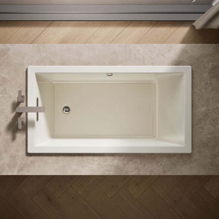 KOHLER K-1130-W1 Underscore 60" x 32" drop-in bath with Bask heated surface, biscuit - view 5