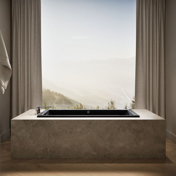KOHLER K-1130-W1 Underscore 60" x 32" drop-in bath with Bask heated surface, black black - view 2
